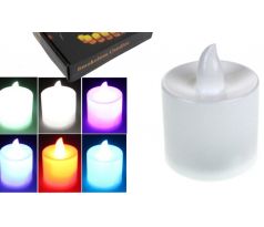 LED čajová sviečka na batérie 3,5 x 3,3 cm konštantný plameň meniaci farbu