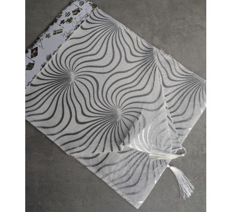 Behúň, vianočný stôl vlny 55505 180x32 cm STRIEBORNÁ