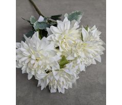 Kytica Chryzantéma 111A výška 41 cm, 7 stoniek (7 kvetov 11 cm), krem