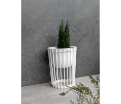 Kvetináč Standy nízky 39,5cm+veľký vklad 29,5cm biely
