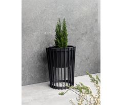 Kvetináč Standy nízky 39,5cm+veľký vklad 29,5cm čierny