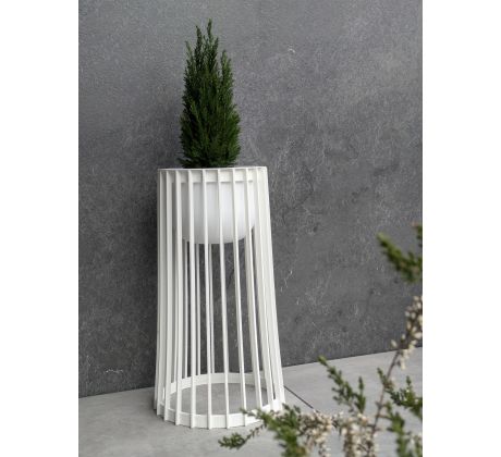 Kvetináč Standy vysoký 53cm+malý vklad 23,5cm biely