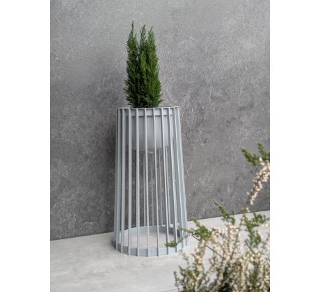Kvetináč Standy vysoký 53cm+malý vklad 23,5cm sivý