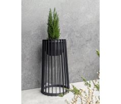 Kvetináč Standy vysoký 53cm+malý vklad 23,5cm čierny