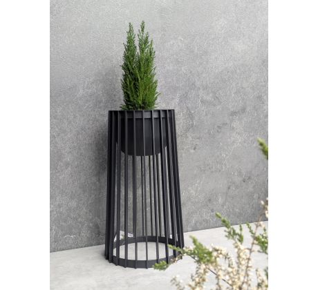 Kvetináč Standy vysoký 53cm+malý vklad 23,5cm čierny