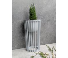 Kvetináč Standy vysoký 53cm+veľký vklad 29,5cm sivý