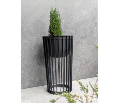 Kvetináč Standy vysoký 53cm+veľký vklad 29,5cm čierny