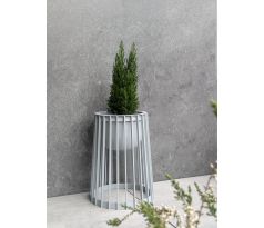 Kvetináč Standy nízky 39,5cm+malý vklad 23,5cm sivý
