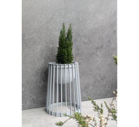 Kvetináč Standy nízky 39,5cm+malý vklad 23,5cm sivý