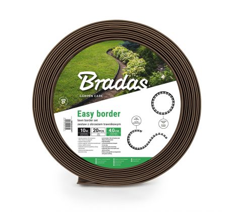 Okraj trávnika EASY BORDER SET OBEBR4010SET 10m-40mm hnedý