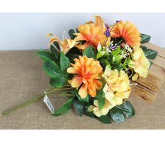 Vyhľadávanie: Umelá kytica miešaná HORTENSIA+ĽALIA 049C 57cm oranžová
