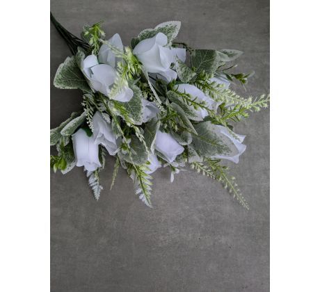Kytica Ruží 5599W 50cm biela