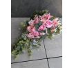 Náhrobná ikebana SRDCE-SPOMÍNAME 30x63cm ružová